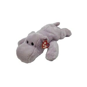 Ty Buddy Happy Hippo 14" Plush Lavender Purple 2000 Vtg with Original Hangtag